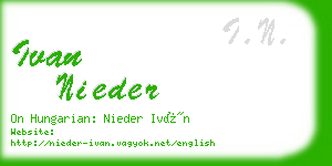 ivan nieder business card